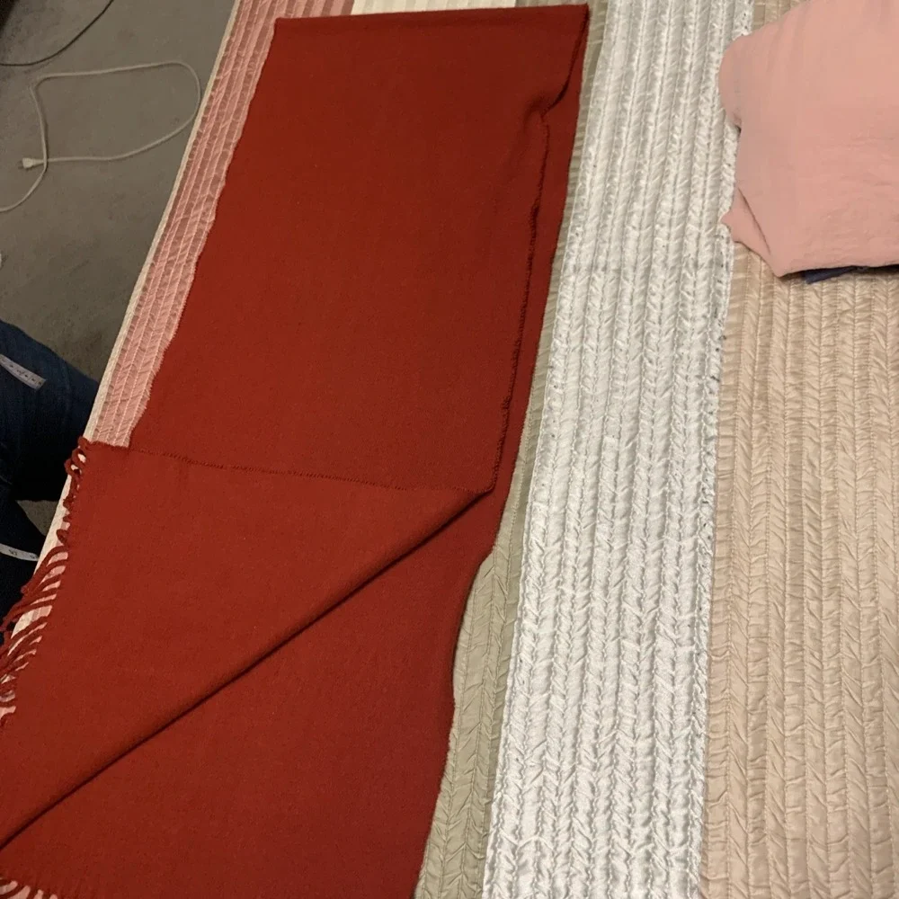Women's Scarf Burgundy Red Solid Plain Long Warm Soft for Winter Fashion 70 x 12